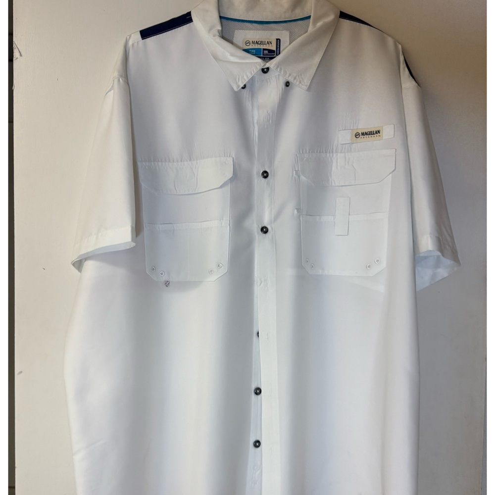 Magellan Moisture Wicking White Shirt with Texas Flag‎ on Back Size 3XL